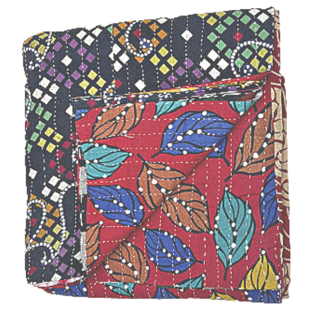 Kantha Blanket-Upcycled Cotton Saris
